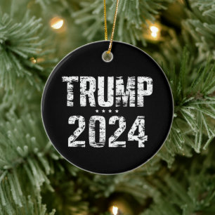 Val Håll Amerika Stort Trump 2024  Julgransprydnad Keramik
