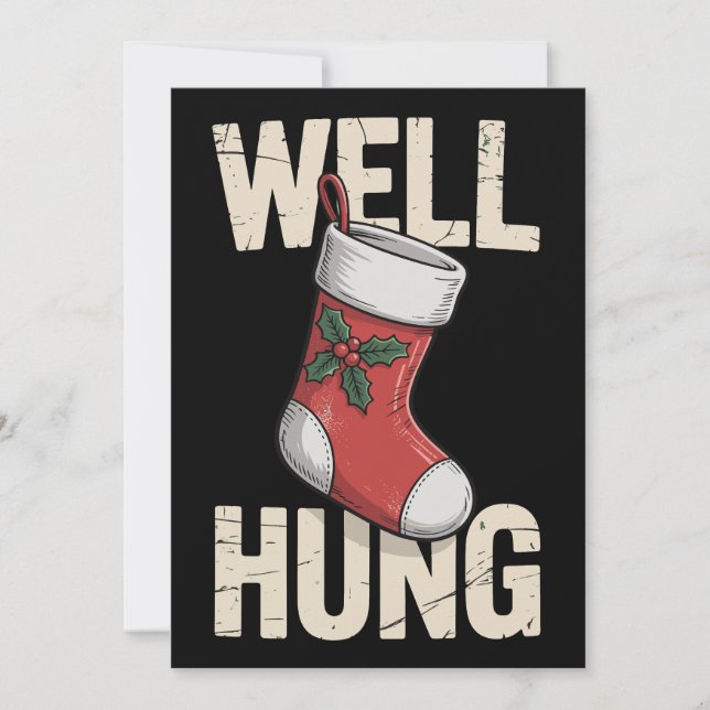 Väl hängd smutsig julstrumpa högtid Xmas Julkort (Framsida)