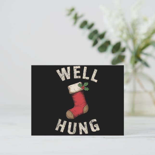 Väl hängd smutsig julstrumpa högtidlig present  helg vykort (Stående Fram)