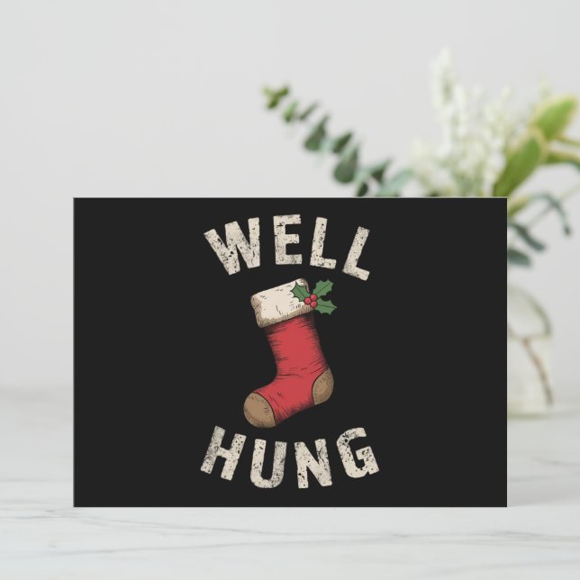 Väl hängd smutsig julstrumpa högtidlig present julkort (Stående Fram)