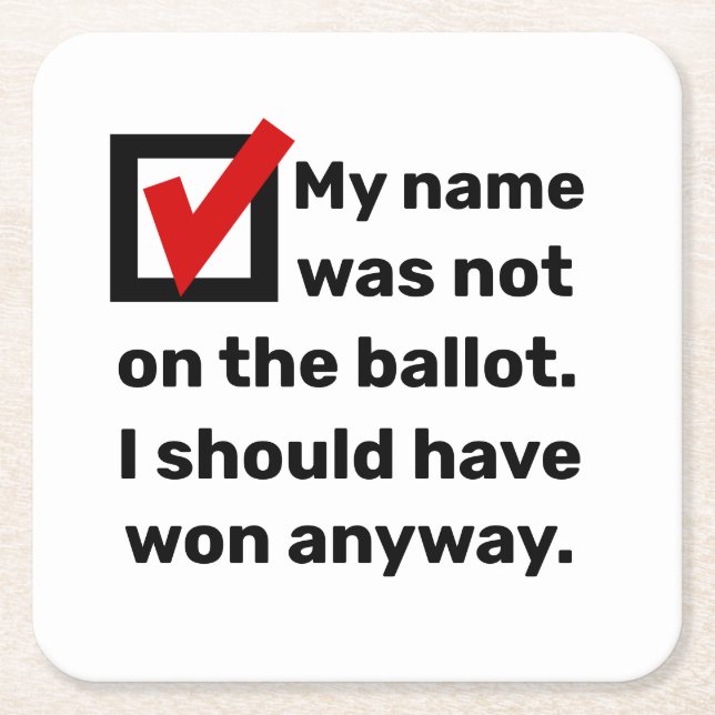 Val Humor 2024 Underlägg Papper Kvadrat (Framsidan)