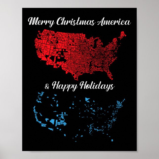 Val i god jul Amerika och Glad helg Poster (Framsidan)