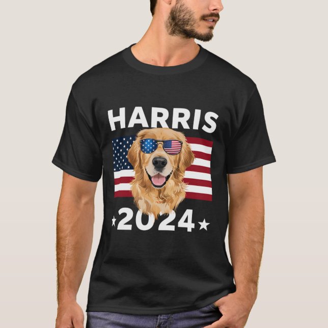 Val Kamala Harris 2024 Golden Retriever Hund U T Shirt (Framsida)