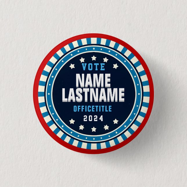 Val Kampanj Button Red, White Blue Knapp (Framsida)
