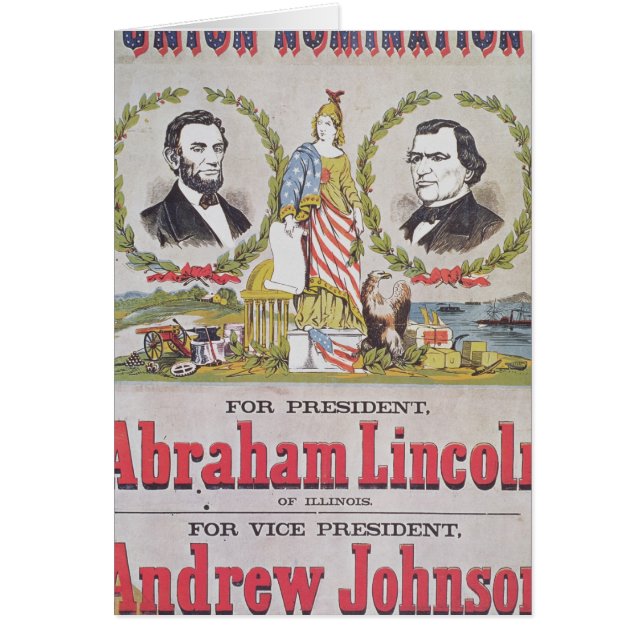 Val- kampanjaffisch för unionen hälsningskort (Framsidan)