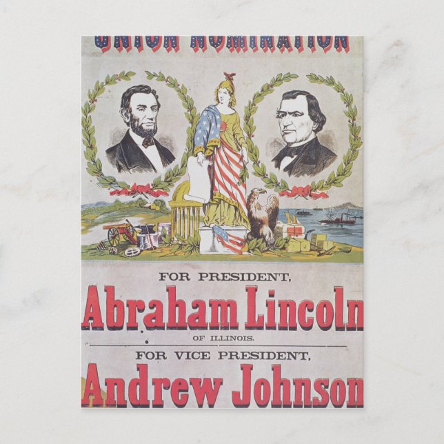 Val- kampanjaffisch för unionen vykort (Framsida)