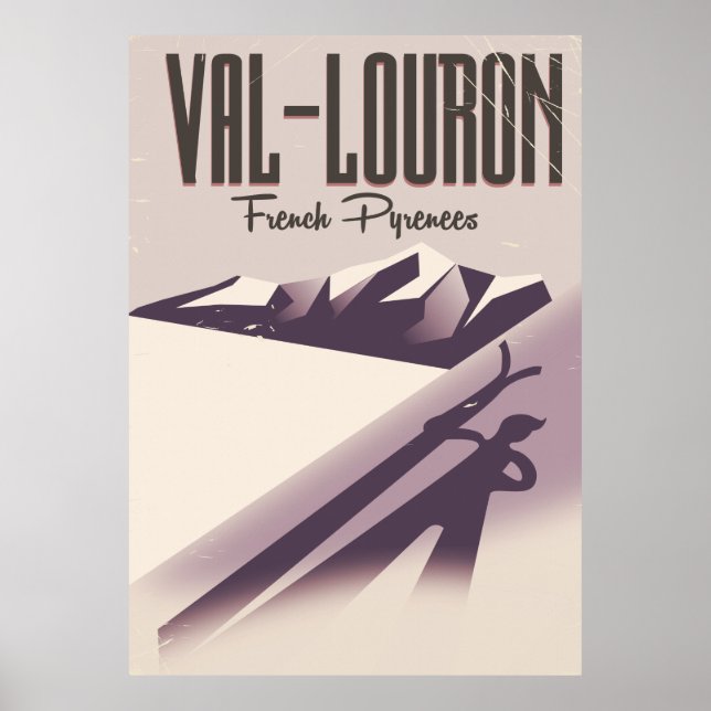 Val-Louron, reseaffisch för Frankrike-skidor Poster (Framsidan)