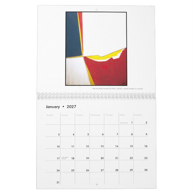 VAL M COX CALENDAR-WORKS I DEN OLJE- upplagan Kalender (Jan 2027)