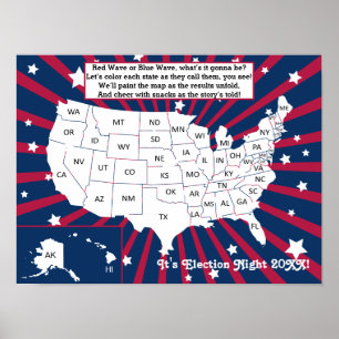 Val Night Party 2024 Interactive Coloring Karta Poster