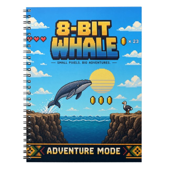Val, Retro 8-Bit Pixel Art Anteckningsbok (Framsidan)