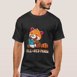 Väl Röd Panda Bokmask Läsande Böcker Panda T Shirt