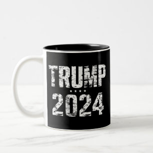 Val Rösta Amerika Stort Trump 2024 Två-Tonad Mugg