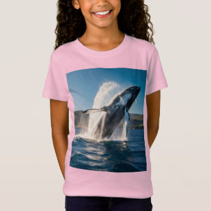 Val som bär en annan val i det djupa havet t shirt