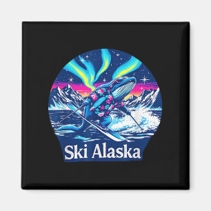 Val som njuter av skidåkning i Alaska-äventyr Magnet