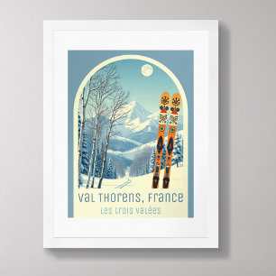 Val Thorens Frankrike Les trois Vallées ski Poster