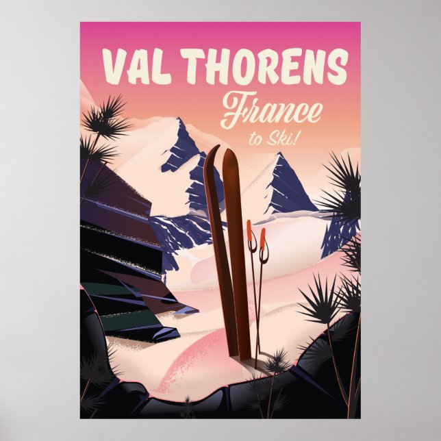 Val Thorens, Frankrike ski poster (Framsidan)
