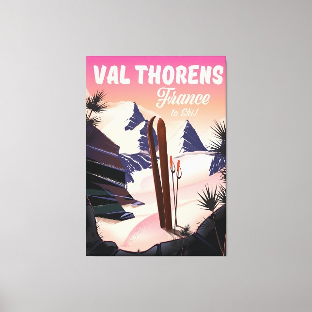 Val Thorens, Frankrike ski poster Canvastryck (Framsida)