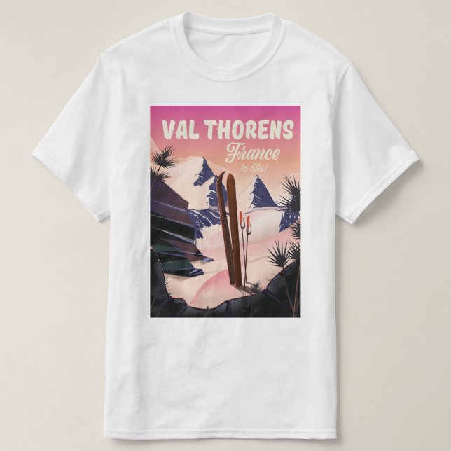 Val Thorens, Frankrike ski poster T Shirt (Design framsida)
