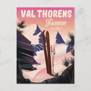 Val Thorens, Frankrike ski poster Vykort