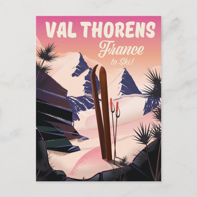 Val Thorens, Frankrike skidaffisch Vykort (Framsida)