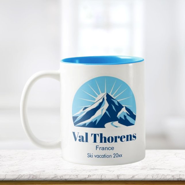 Val Thorens Frankrike-skidressemester Två-Tonad Mugg (Skapare uppladdad)