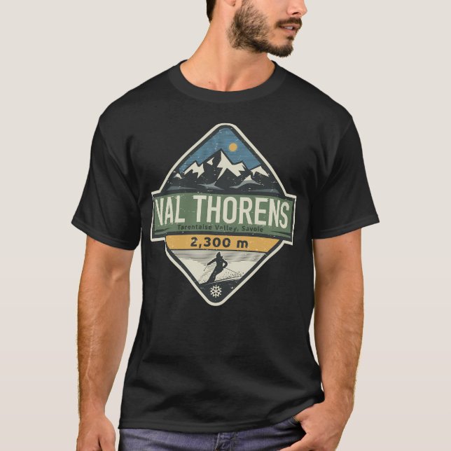 Val Thorens Frankrike T Shirt (Framsida)