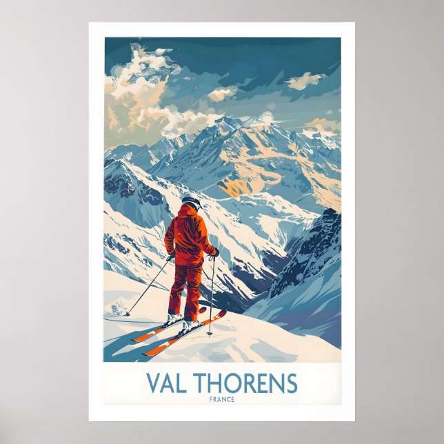 Val Thorens skidåkning affisch 1 (Framsidan)