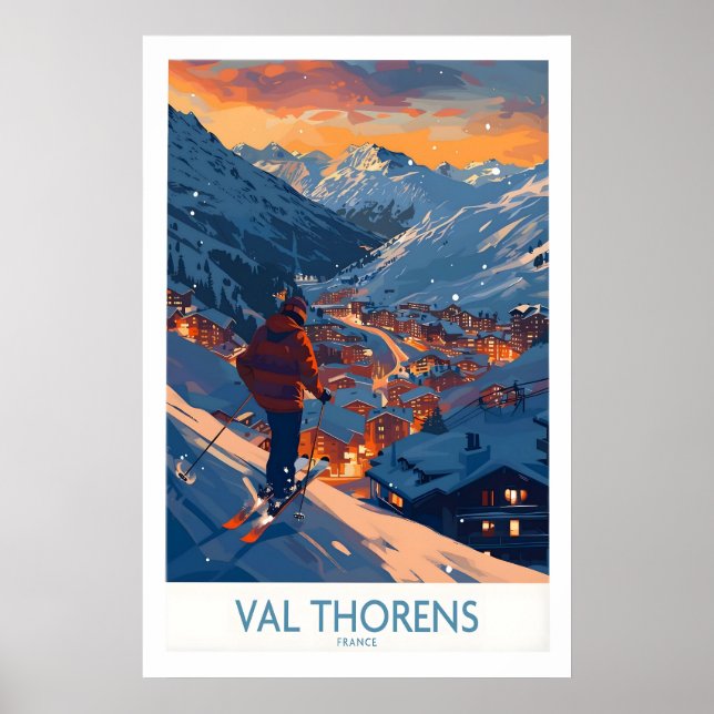 Val Thorens skidtryck 1 Poster (Framsidan)
