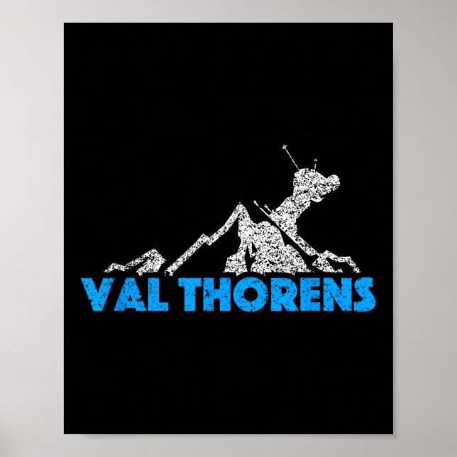 Val Thorens Skiing Snowboarding Frankrike Resort D Poster (Framsidan)