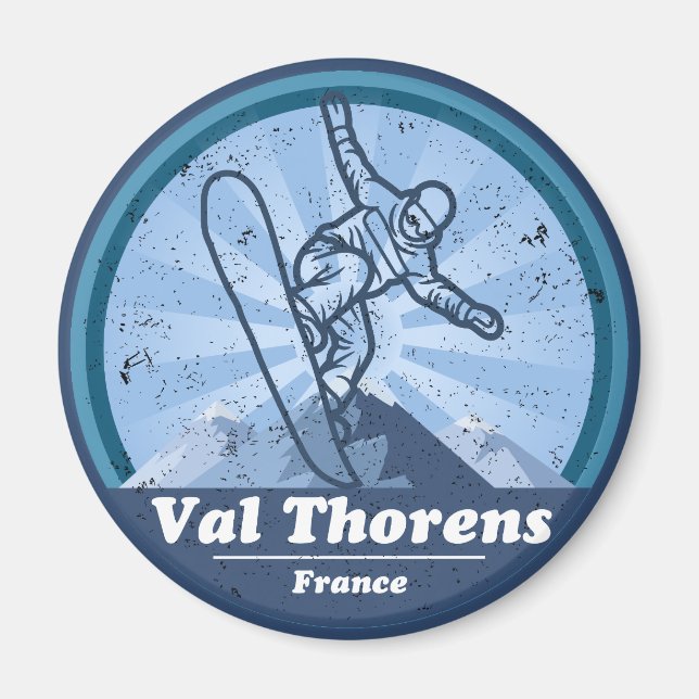 Val Thorens Station de ski - Snowboard Magnet (Framsidan)