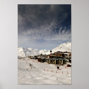 Val Thorens Three Valleys Fransk Alperna Frankrike Poster