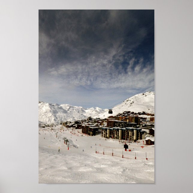 Val Thorens Three Valleys Fransk Alperna Frankrike Poster (Framsidan)