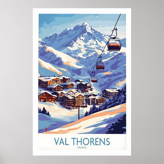 Val Thorens Vintersportstryck 1 Poster (Framsidan)