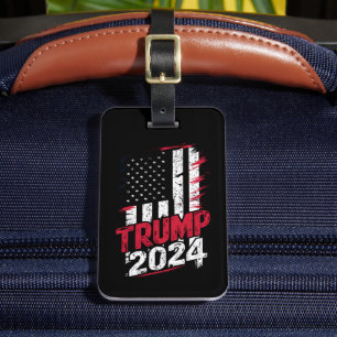 Val TRUMP 2024 USA Vintage Flagga Bagagebricka