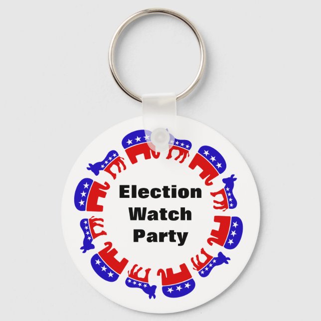 Val Watch Party Nyckelring (Framsida)