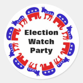 Val Watch Party Runt Klistermärke