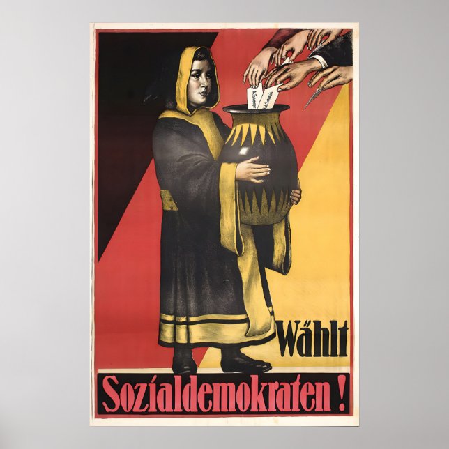 Valaffisch 1920-talet tyska arbetarpartiet SPD väg Poster (Framsidan)