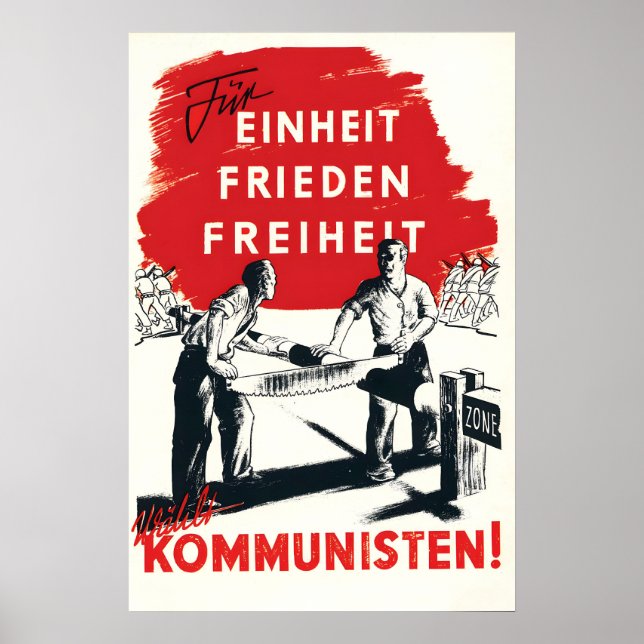 Valaffisch Tyskland (1946) För enhet, fred Poster (Framsidan)