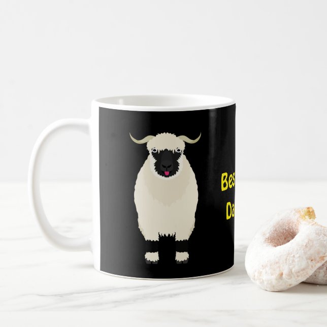 Valais Black Nose Sheep-Best Sheep Pappa någonsin Kaffemugg (Med munk)
