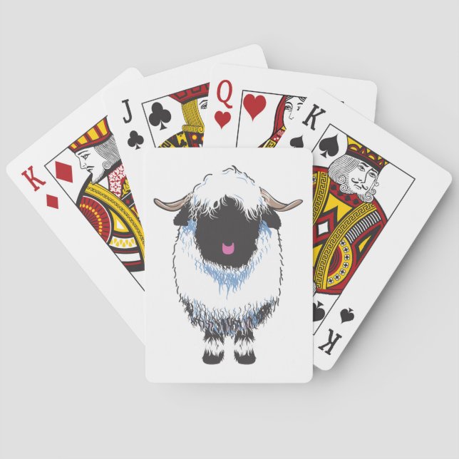Valais Black Nose Sheep-uppspelningskort Casinokort (Baksidan)