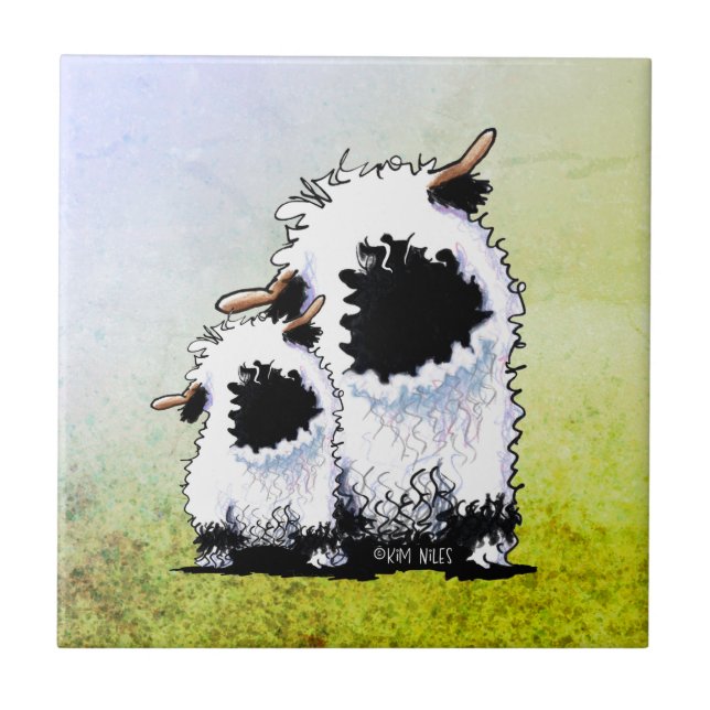 Valais Blacknose Får  Kakelplatta (Framsidan)