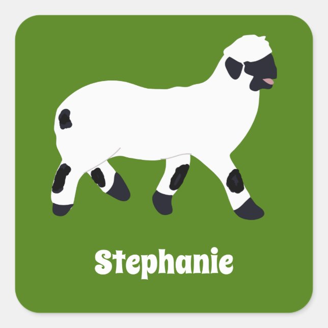Valais Blacknose Får Personlig Fyrkantigt Klistermärke (Framsida)