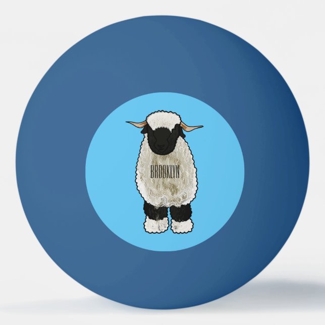 Valais Blacknose får serieillustration Pingisboll (Framsidan)