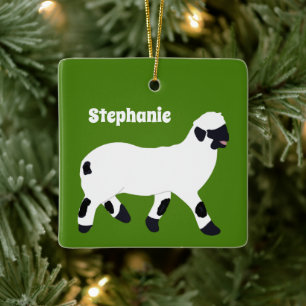 Valais Blendorse Sheep Personlig Farmers Julgransprydnad Keramik
