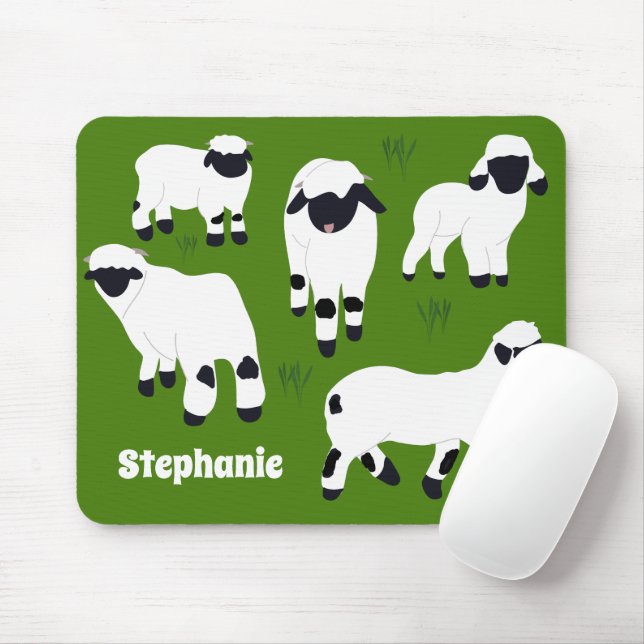 Valais Blendorse Sheep Personlig Farmers Musmatta (Med mus)