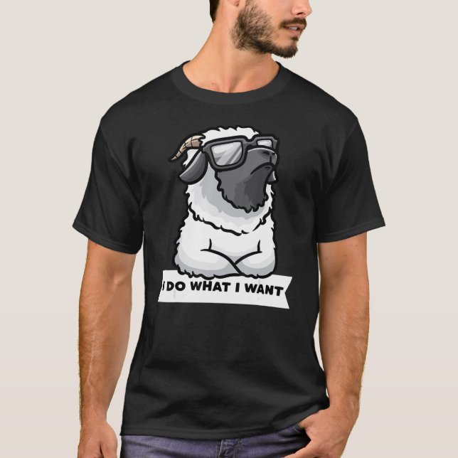 Valais Blendorse Sheep Stubborn Walliser Schwarzna T Shirt (Framsida)