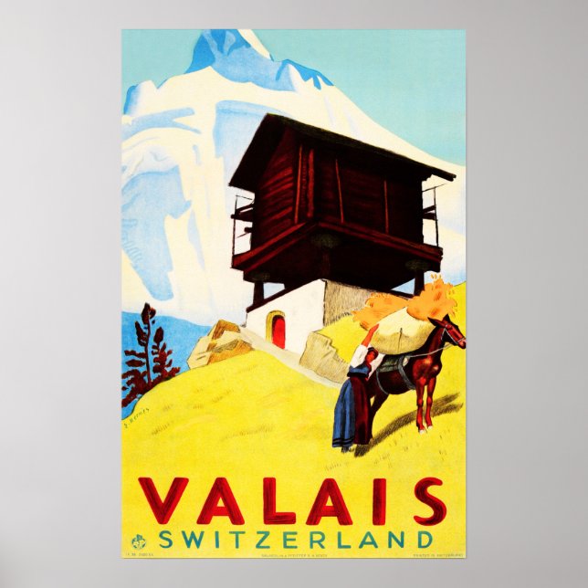 VALAIS Schweiz Alpine Resorts Travel Turism Poster (Framsidan)