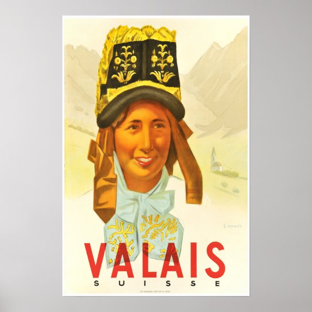 Valais,Schweiz,Suisse,Ski-Poster Poster (Framsidan)