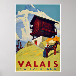 Valais,Schweiz,Suisse,Ski-Poster Poster