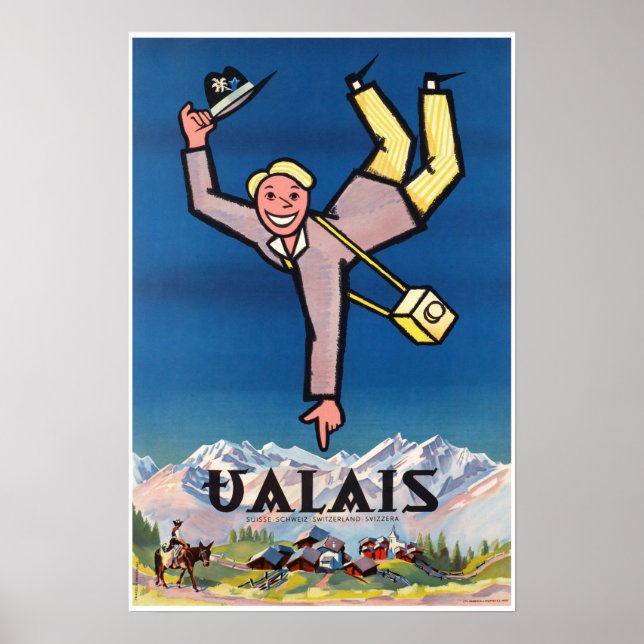 Valais,Schweiz,Suisse,Ski-Poster Poster (Framsidan)